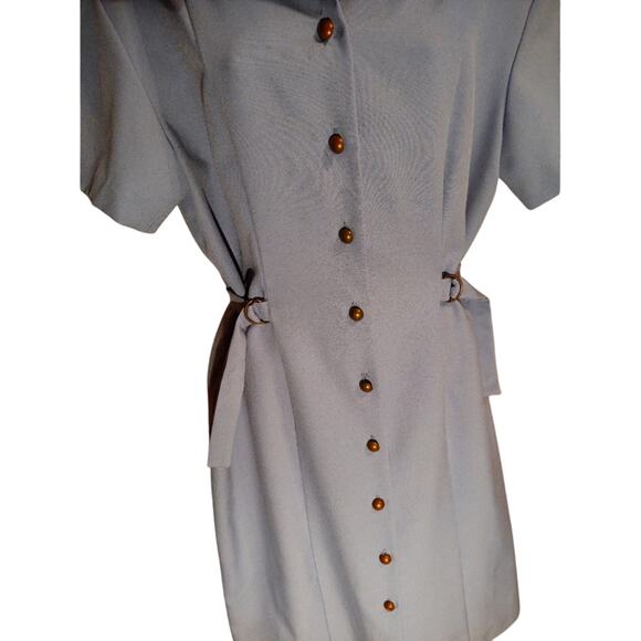 Vintage - Habits - Periwinkle Shirt Dress - Adjustable Waist - Size 18P - Picture 7 of 7